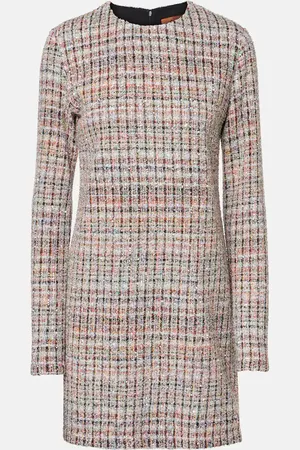 Missoni Sequined checked bouclÃ© minidress