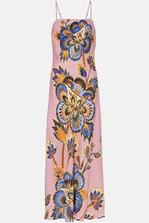 Farm Rio Floral satin slip dress