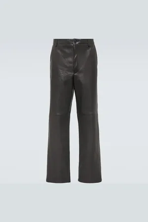 Prada Leather straight pants