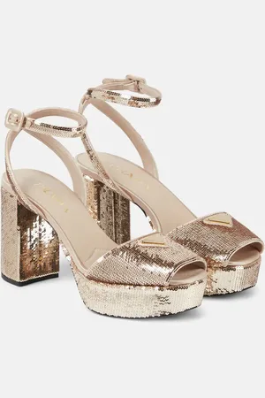 Prada Sequined satin platform sandals