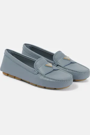 Prada Logo leather moccasins