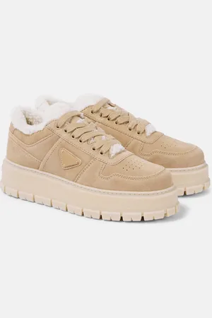 Prada Shearling-lined suede sneakers