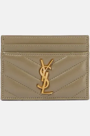 Saint Laurent Cassandre metalassÃ© leather card holder