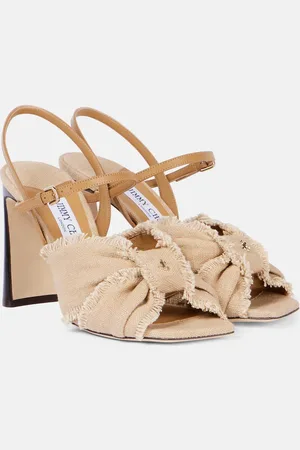 Jimmy Choo Annika 95 canvas peep-toe pumps