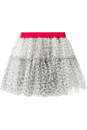 MONNALISA Leopard-print tulle skirt