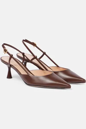 Gianvito Rossi Ascent 55 leather slingback pumps