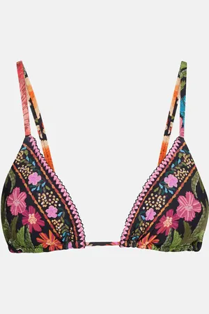 Farm Rio Stitched Garden Tapestry bikini top