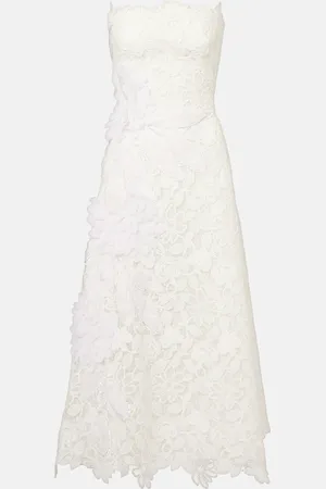 Costarellos Floral-appliquÃ© lace gown