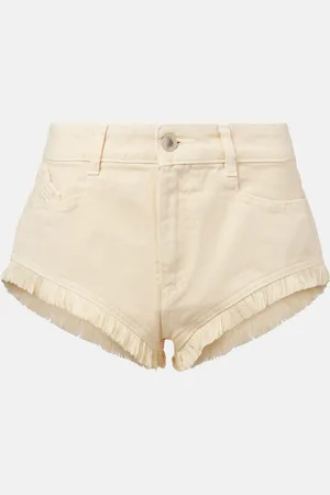 The Attico Fringed cotton canvas shorts