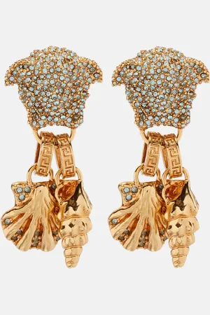 VERSACE Medusa crystal-embellished drop earrings