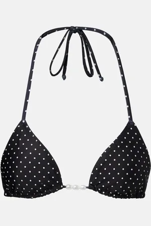 SAME Embellished polka-dot bikini top