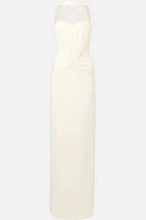 DAVID KOMA Scarf-detail ruched cady cocktail dress