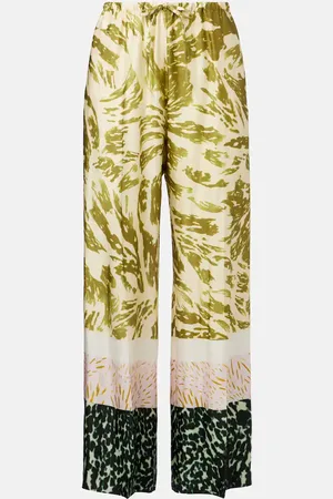 DRIES VAN NOTEN Printed wide-leg pants