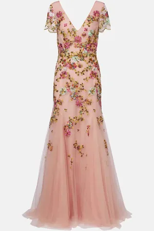 Costarellos Polina embroidered tulle gown