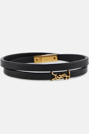 Saint Laurent YSL logo leather bracelet