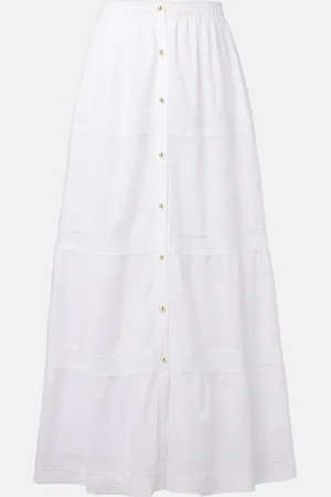 Melissa Odabash Cate lace-trimmed cotton maxi skirt