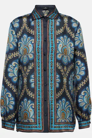 Etro Printed silk twill shirt