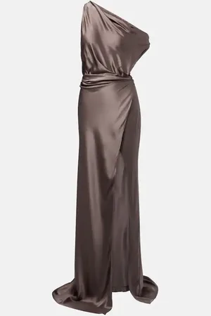 The Sei Draped one-shoulder silk satin gown