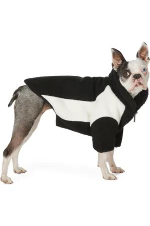 We11 Done SSENSE Exclusive Reversible Black & Off-White Oversized Fleece Dog Jacket