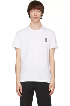 Alexander McQueen Men Short Sleeve - White Skull Badge T-Shirt