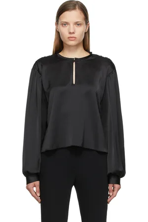 Maison Margiela Reversible Black Shoulder Detail Blouse