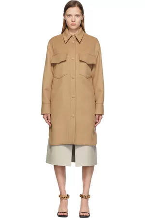 Stella McCartney Women Coats - Tan Wool Kerry Coat