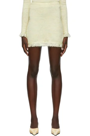 Gauntlett Cheng SSENSE Exclusive Yellow Knit Bubble Fringe Miniskirt
