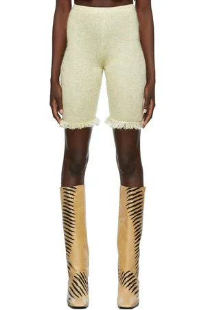 Gauntlett Cheng SSENSE Exclusive Yellow Knit Bubble Fringe Shorts