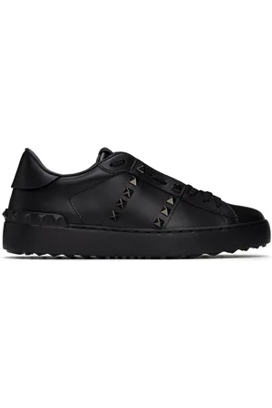 VALENTINO GARAVANI Black Rockstud Untitled Open Sneakers