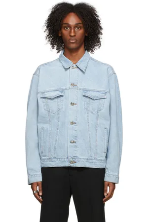 We11 Done Blue Oversized Trucker Jacket