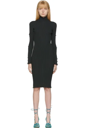 Bottega Veneta Black Rib Knit Dancer Dress
