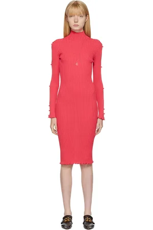 Bottega Veneta Pink Rib Knit Dancer Dress
