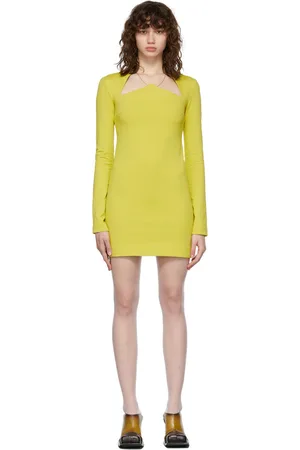FIDAN NOVRUZOVA SSENSE Exclusive Green Star Neckline Short Dress