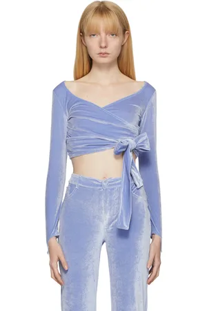 Maisie Wilen Purple Velour Dramady Wrap Top