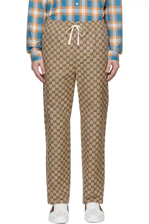 Gucci Beige & Navy GG Trousers