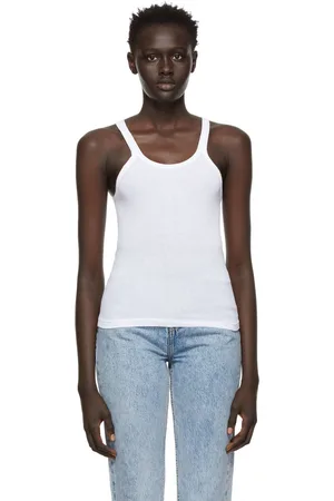RE/DONE White Ribbed Tank Top