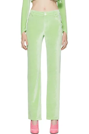 Maisie Wilen Green Velour Mockumentary Trousers