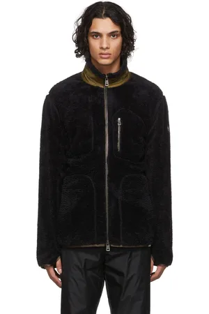 Moncler Black Recycled Fleece Zip-Up Sweater