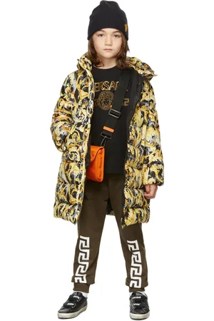 VERSACE Kids Khaki & White Greca Lounge Pants