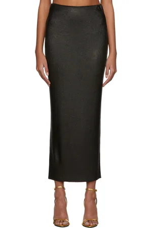 Tom Ford Black Glossy Long Skirt