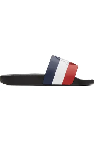 Moncler Black Striped Basile Slides