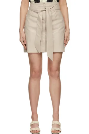 Nanushka Beige Vegan Leather Meda Short Skirt