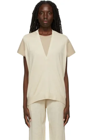 Frenckenberger Off-White Deep V-Neck Vest