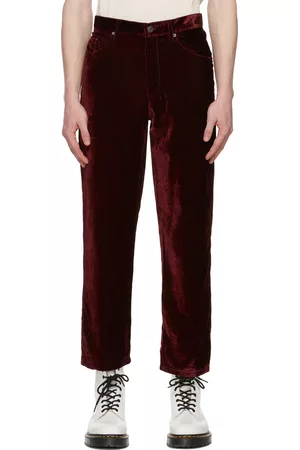 Marc Jacobs Men Pants - Red 'The Liquid Velvet' Trousers