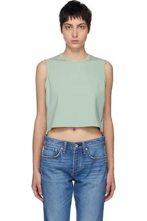 RAG&BONE Green Archetype Cropped Roxie Tank Top