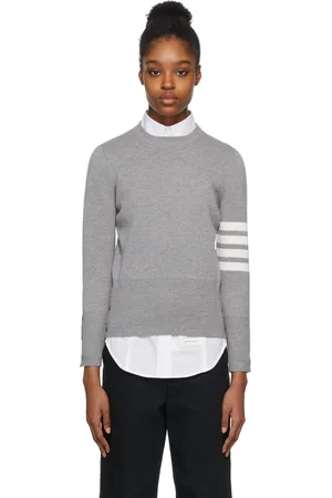 Thom Browne Grey Milano Classic Crewneck Pullover
