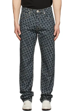 Lanvin Navy Tapered Print Trousers