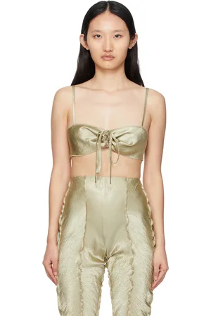 Yuzefi SSENSE Exclusive Green Curly Bra Camisole