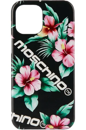 Moschino Black Flowers Logo iPhone 12 Pro Max Case