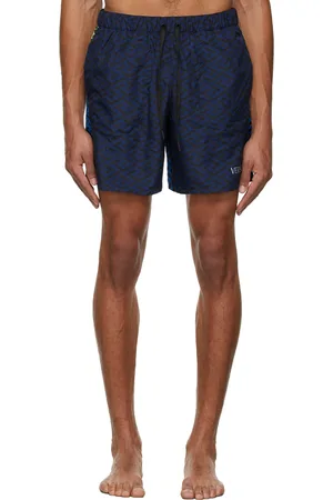 VERSACE Blue La Greca Gym Shorts